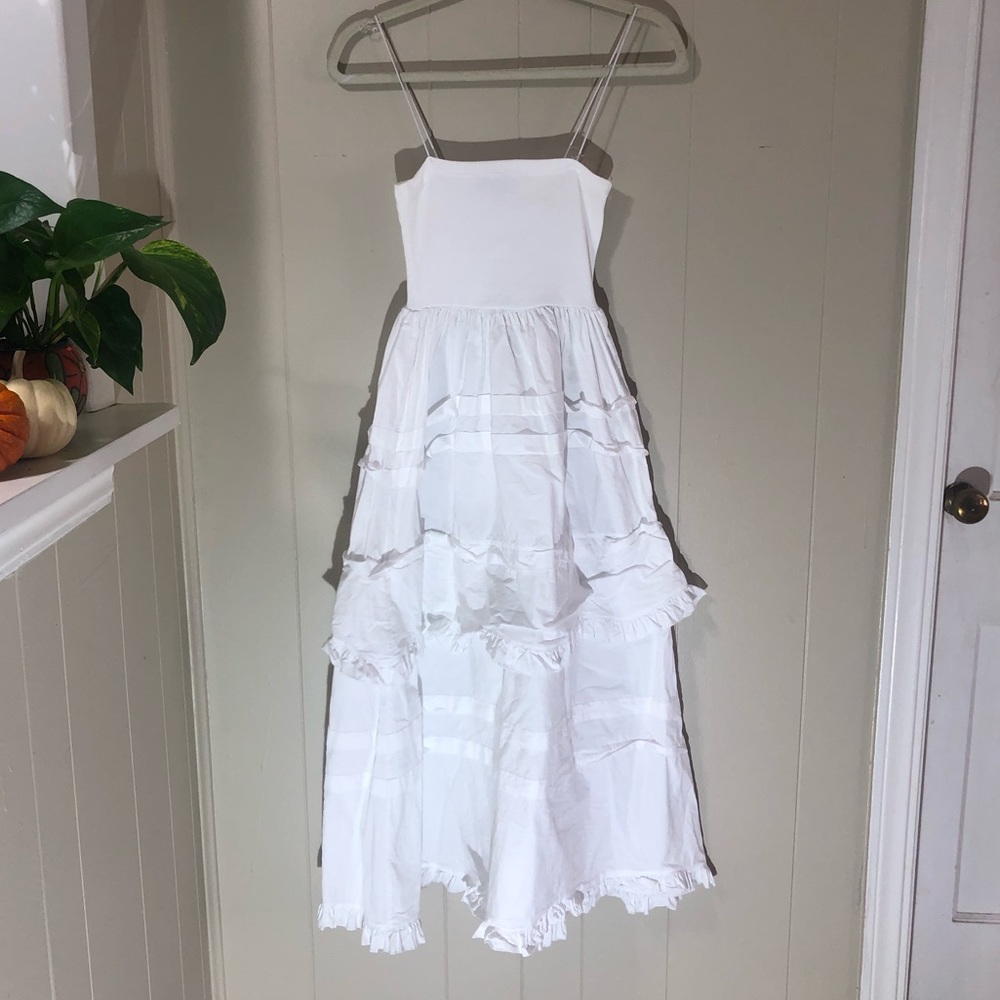 Zara White Ruffle Dress